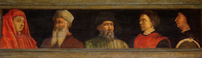 Portraits of Giotto, Uccello, Donatello, Manetti, and Brunelleschi